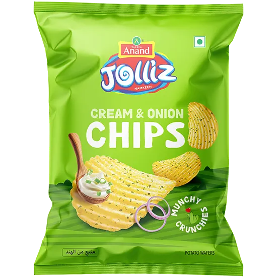 Cream onion chips front