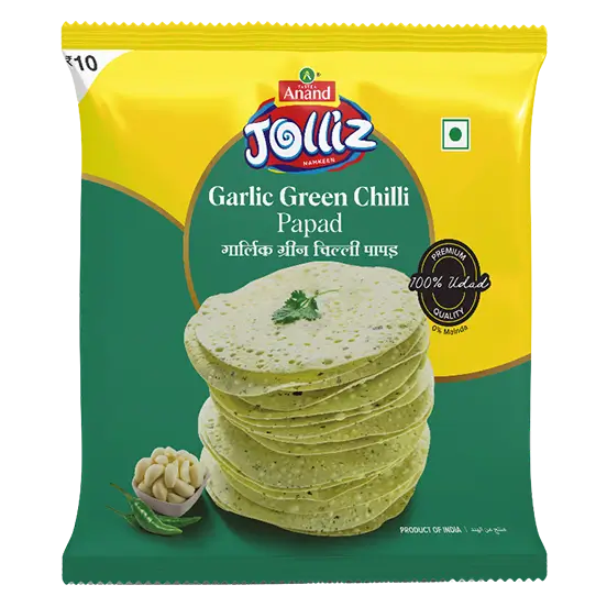 Garlic green chilli papad front